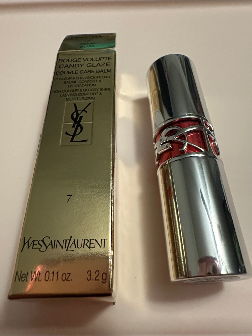 Yves Saint Laurent Rouge Volupte Candy Glaze Double Care Balm 7 Beige Bliss - Picture 3 of 3